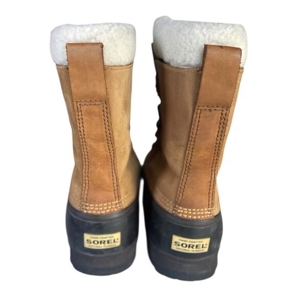Sorel Men’s Caribou Waterproof Tan Leather Winter Boots Size-10 - Picture 5 of 9